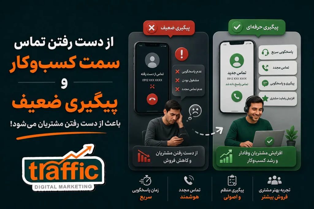 از دست رفتن تماس سمت کسبوکار و پیگیری ضعیف
