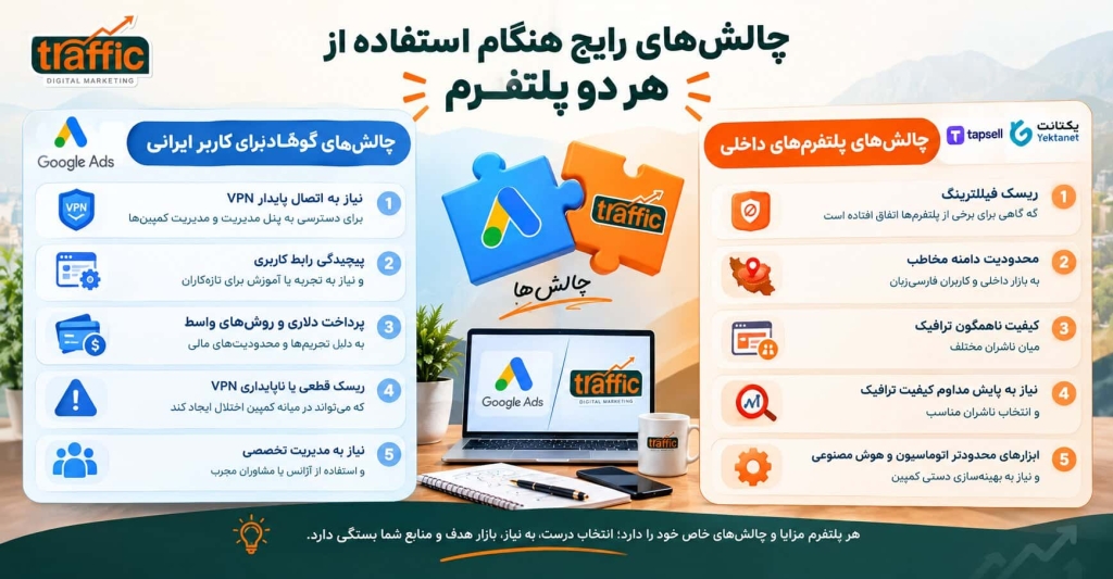 چالشهای رایج هنگام استفاده از هر دو پلتفرم